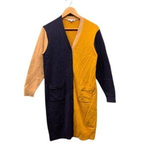 Uniqlo JW Anderson Cardigan Womens S Navy Lambswool Blend Long Button Front Knit